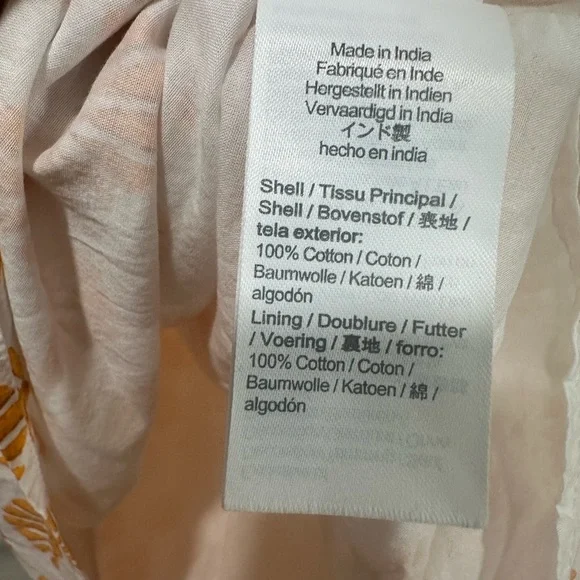 JCrew Orange White Flower Midi Ruffle Puff Sleeve Dress - Picture 9 of 9